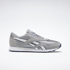 Reebok Classic Nylon Turnschuhe Herren - Platin/Blau - DE 619-YWA